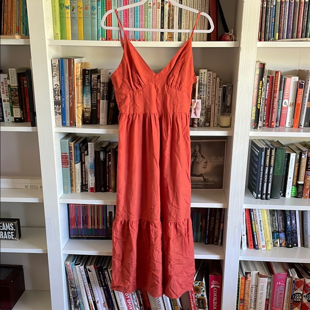 Elegant Coral Sun Dress NWT